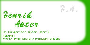 henrik apter business card